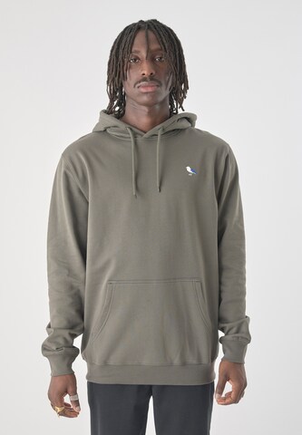 Cleptomanicx Sweater 'Hooded Embro Gull 2' in Green: front