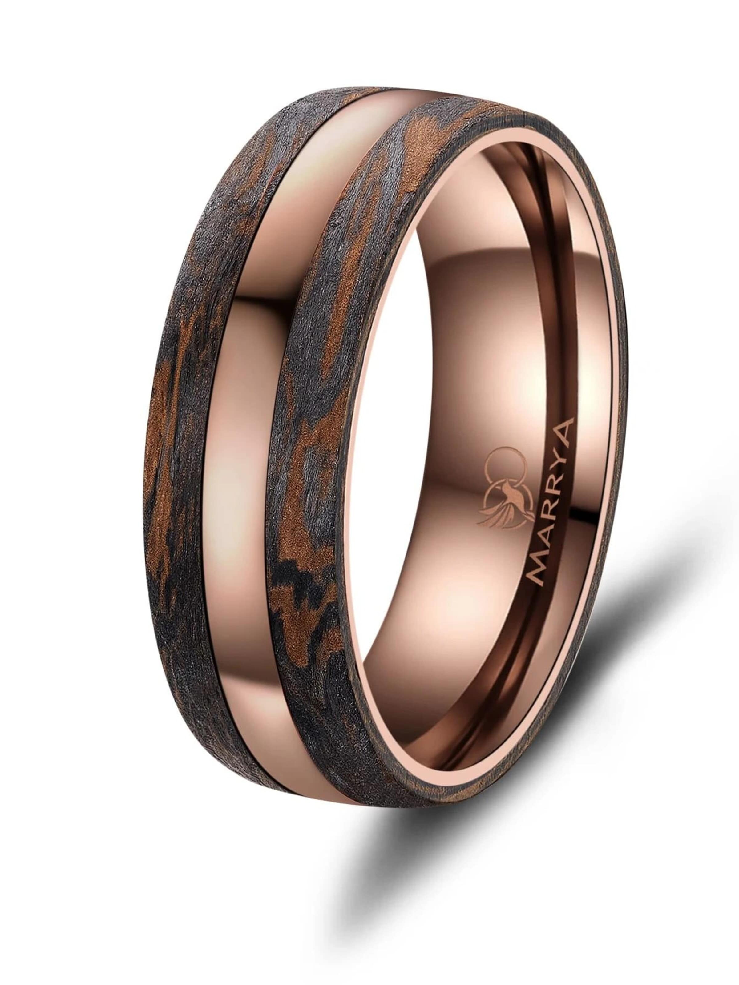 Anello 'MARRYA Ehering CB-03 Carbon-Bronze' di MARRYA in marrone: frontale