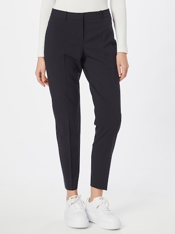 BOSS Black Slim fit Pleated Pants 'Tiluna' in Blue: front