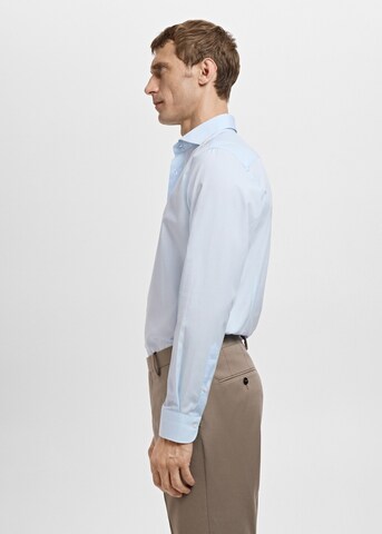MANGO MAN Slim fit Button Up Shirt 'Emeritol' in Blue