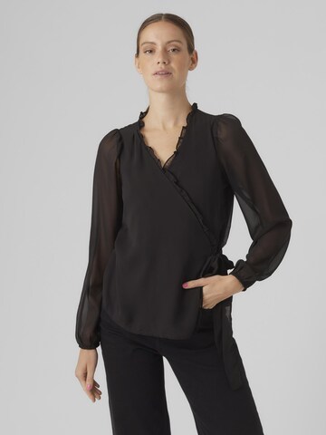 VERO MODA Blouse 'VERA' in Zwart: voorkant