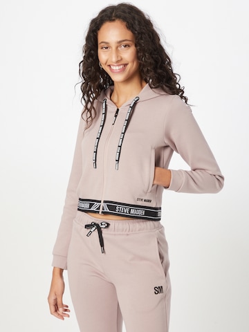 STEVE MADDEN Zip-Up Hoodie in Pink: front