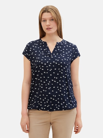 Tom Tailor Women + Bluse in Blau