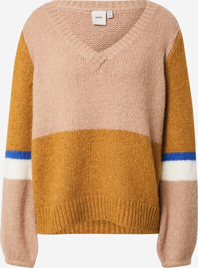 ICHI Sweater 'Ihmarita' in Blue / Cognac / Light brown / White, Item view