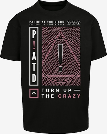 F4NT4STIC Shirt 'Panic At The Disco Turn Up The Crazy' in Zwart: voorkant