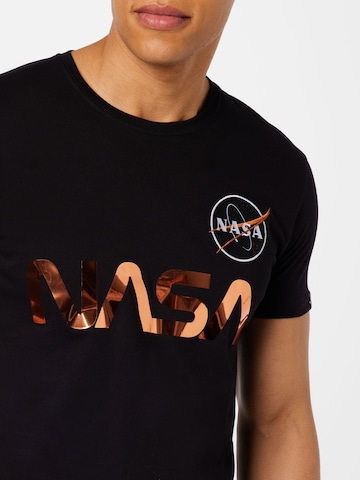 Maglietta 'NASA' di ALPHA INDUSTRIES in nero