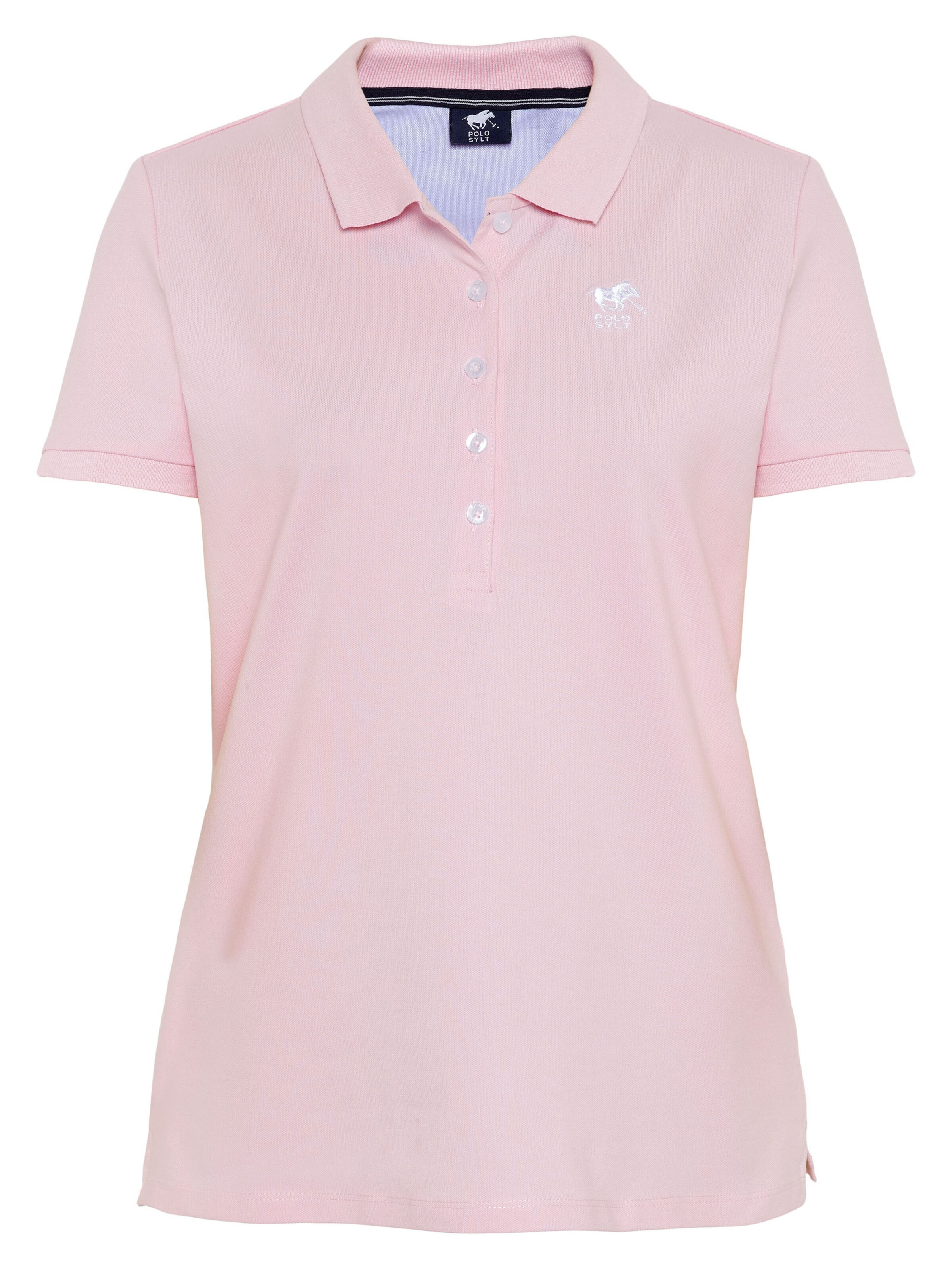 Polo Sylt Polo ' mit langer Knopfleiste ' in Pink: Vorderseite