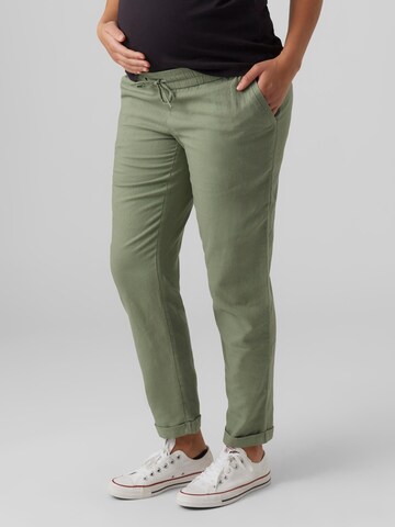 Regular Pantalon 'Beach' MAMALICIOUS en vert : devant