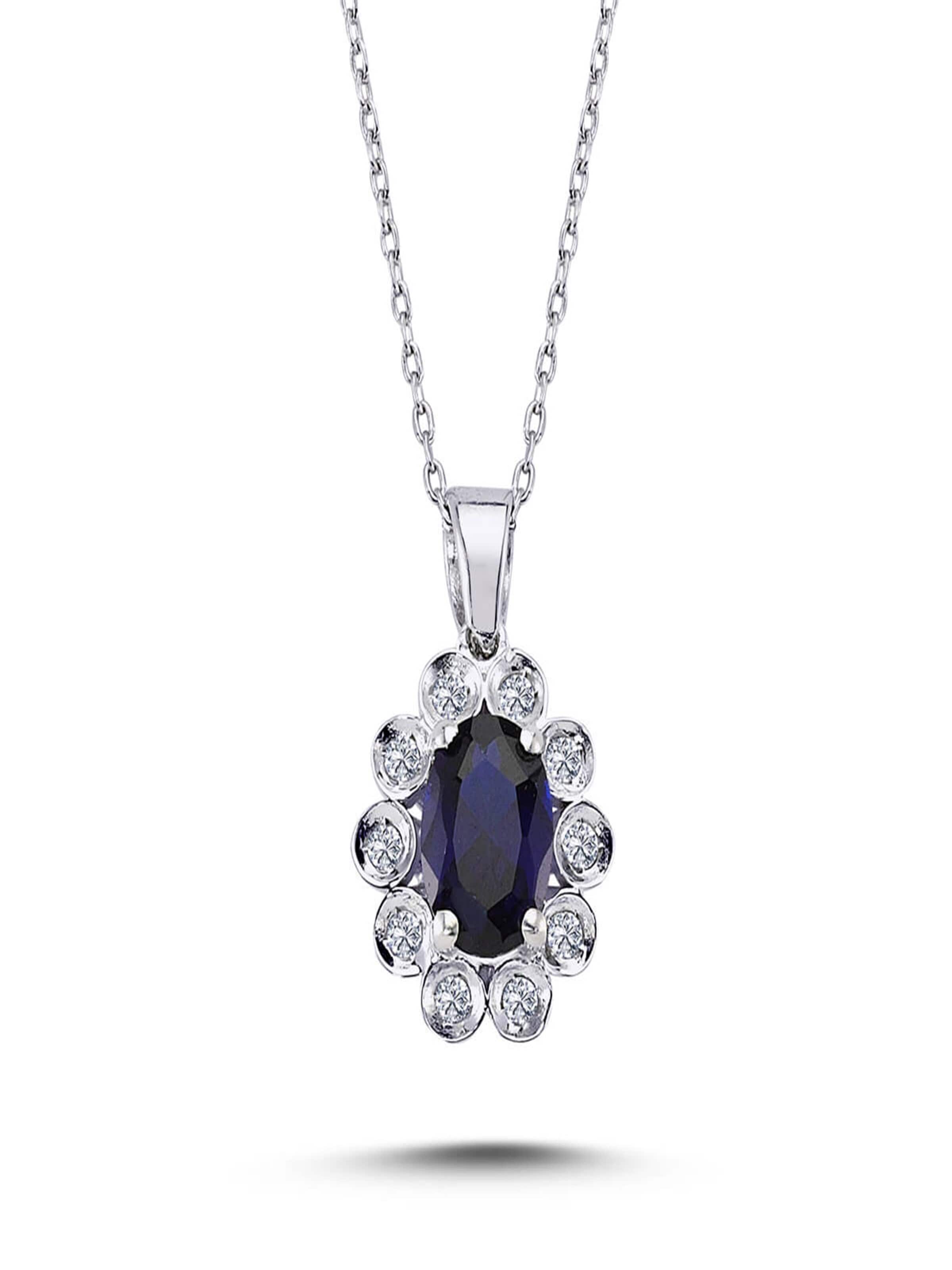 EinStein Diamant Necklace in Silver: front