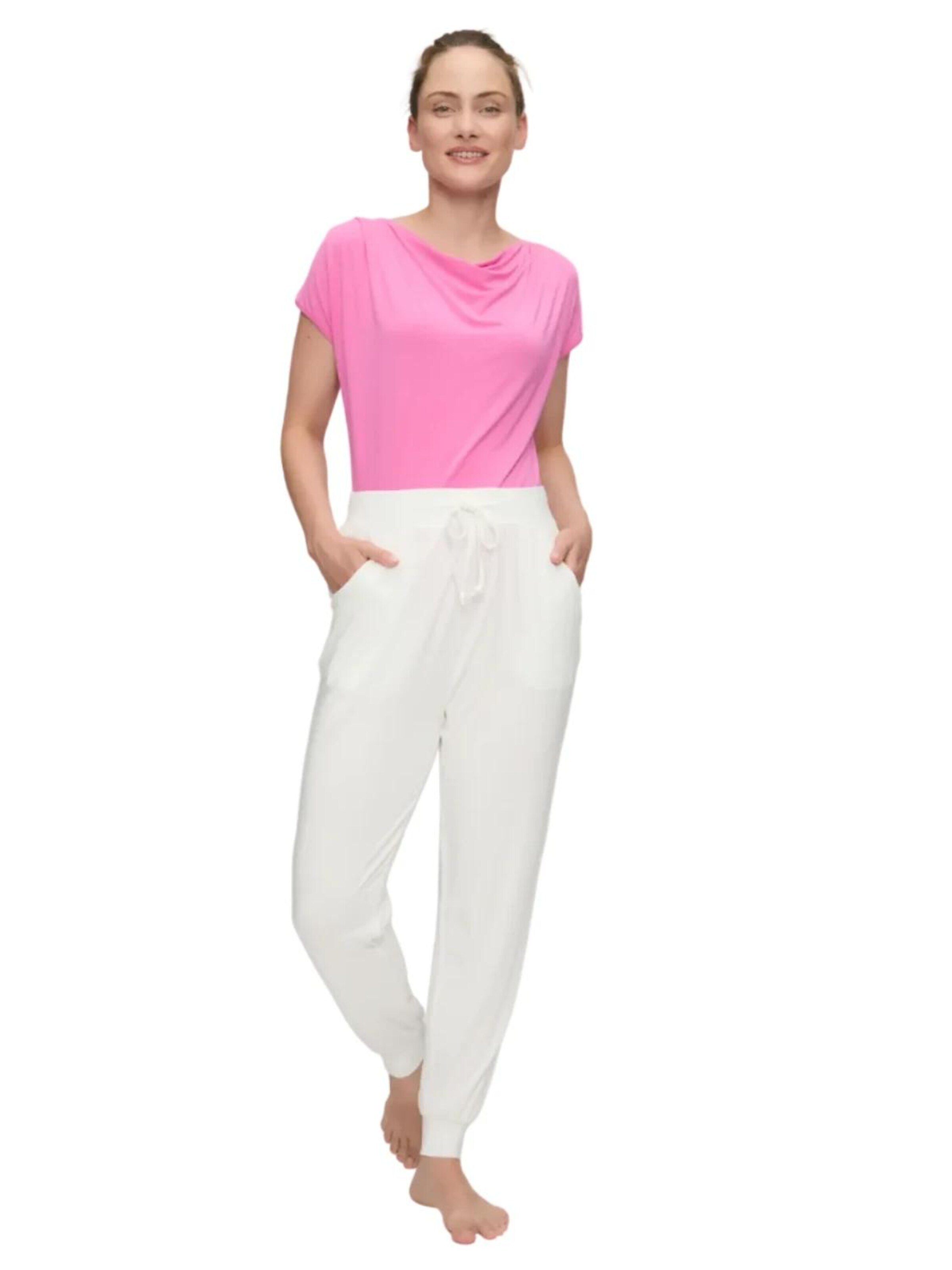 CURARE Yogawear Tapered Sports trousers 'Yogahose Wide -  White' in White