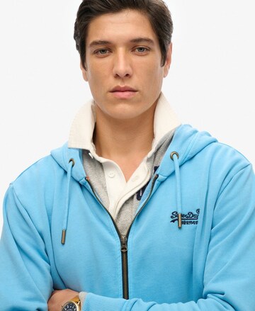 Superdry Sweatvest 'Essential' in Blauw