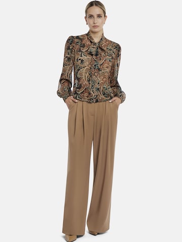Nicowa Wide leg Pleat-front trousers 'ROSCIWO' in Brown