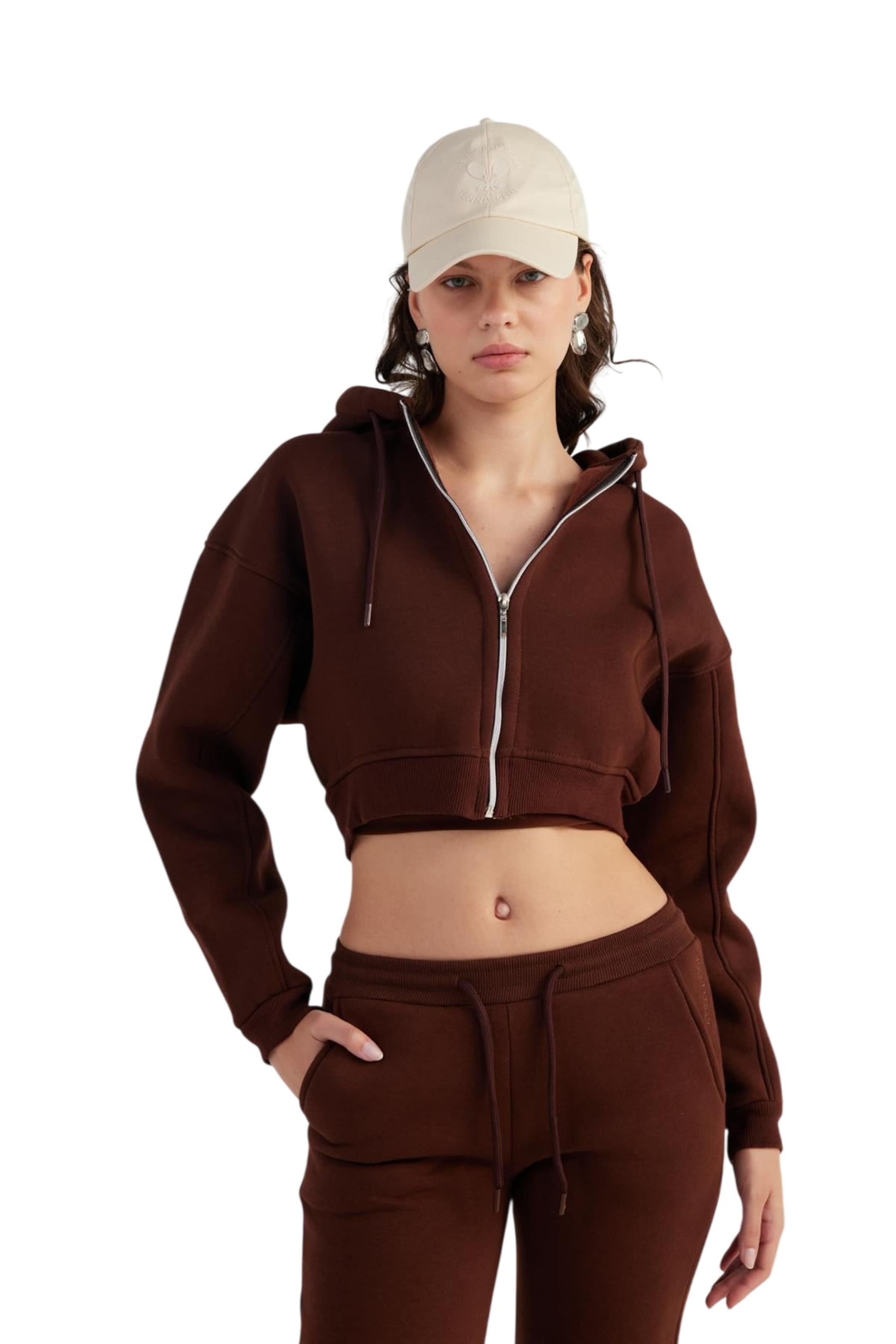 HOLLY LOLLY Sweat jacket in Brown: front