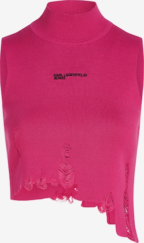Top brodat de la KARL LAGERFELD JEANS pe roz: față