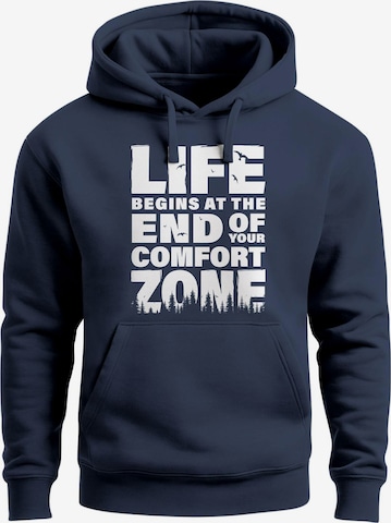 Neverless Sweatshirt 'life begins' in Blau: Vorderseite