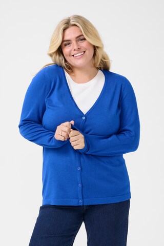 KAFFE CURVE Strickjacke 'Farsia' in Blau: Vorderseite