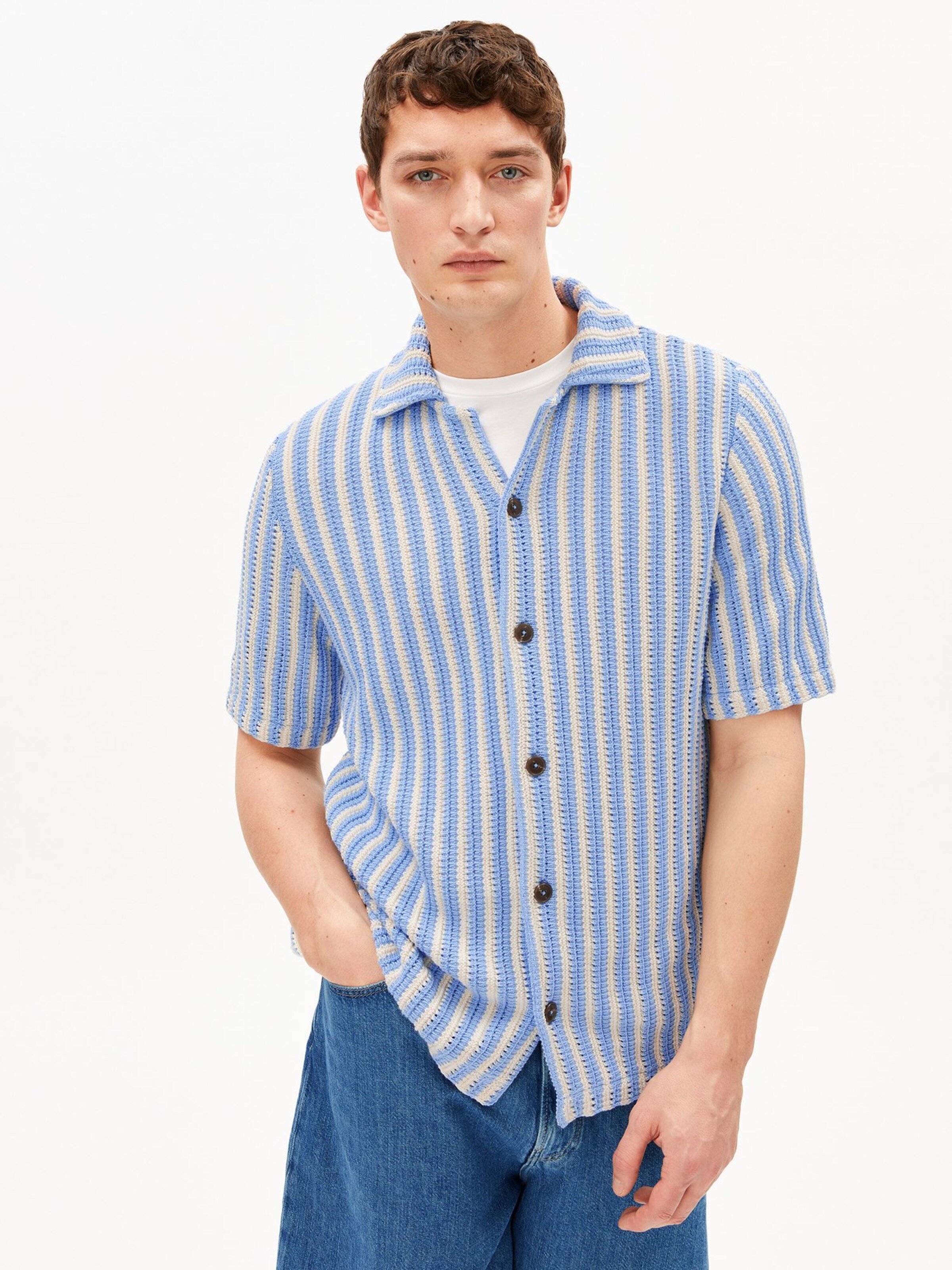 ARMEDANGELS Comfort fit Button Up Shirt in Mixed colours: front