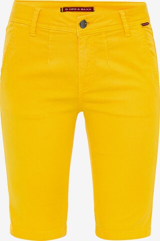 CIPO & BAXX Pants in Yellow: front