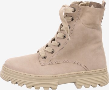 GABOR Lace-Up Ankle Boots in Beige