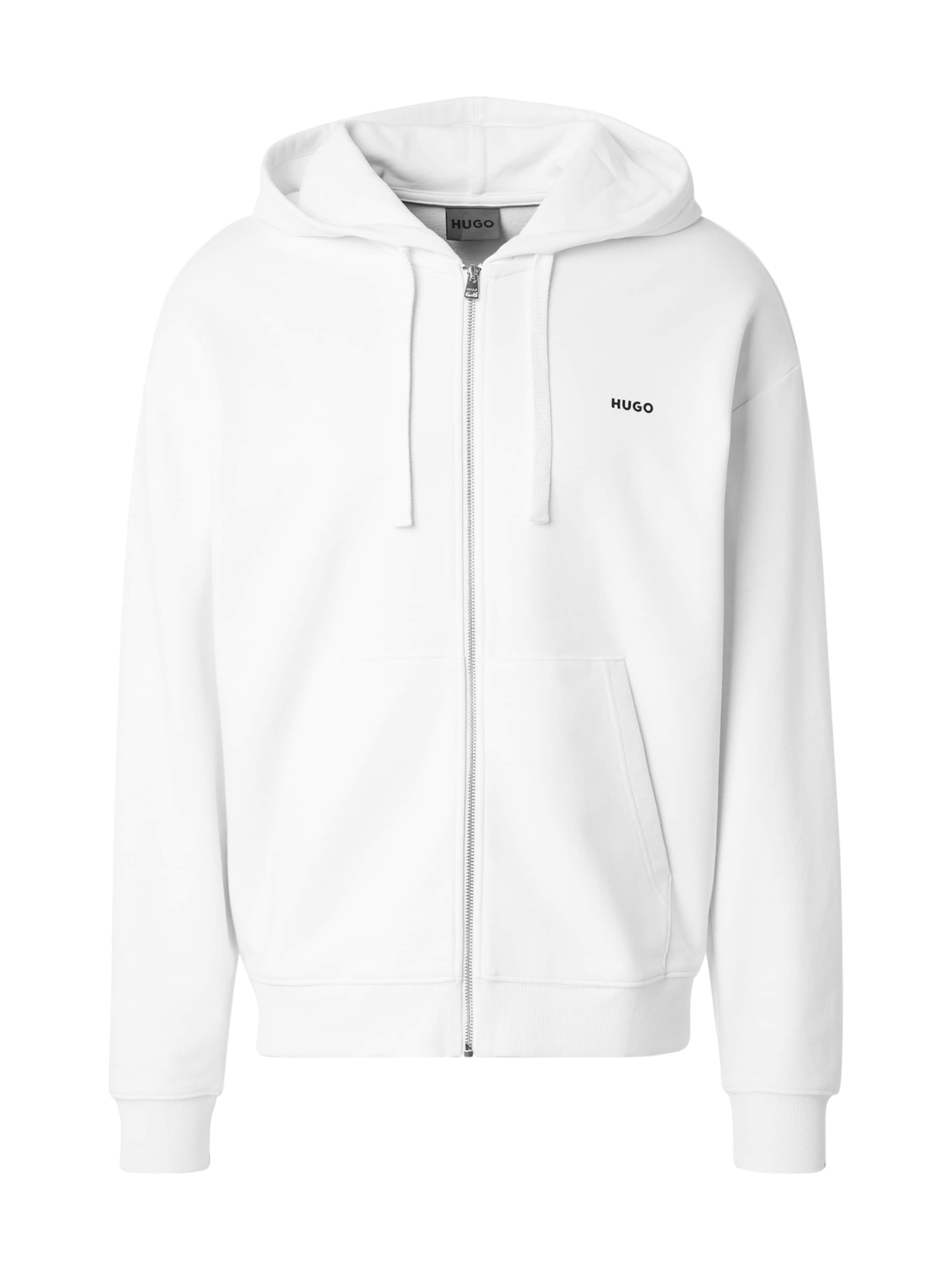HUGO Zip-Up Hoodie 'Dapozip' in Beige: front
