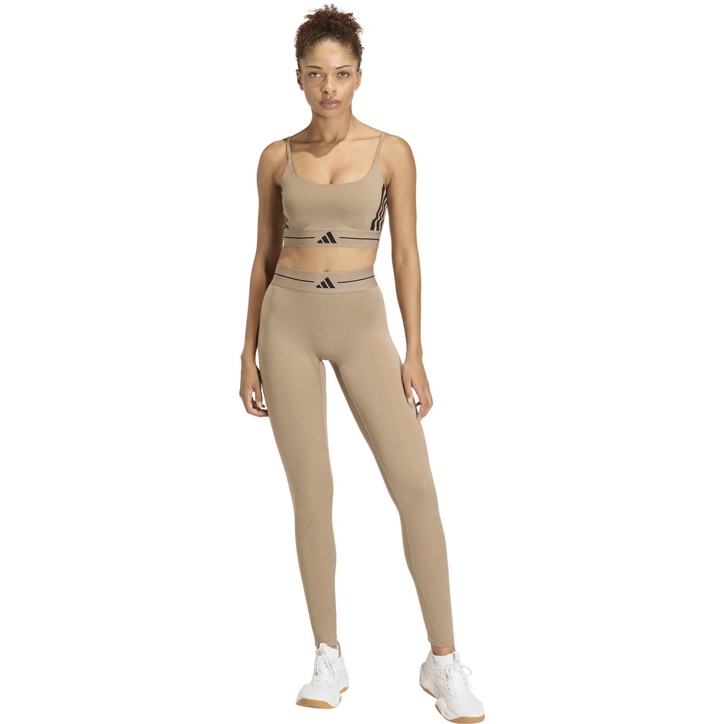 ADIDAS PERFORMANCE Skinny Workout Pants 'Hyg' in Beige