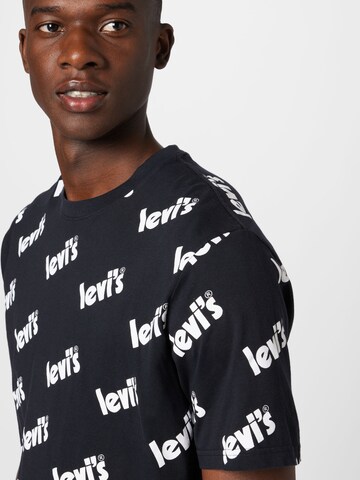 LEVI'S ® - Camisa 'SS Relaxed Fit Tee' em preto