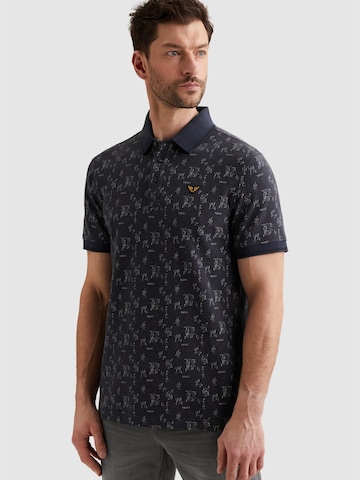 Maglietta 'Polo shirt with allover print and ribbed collar' di PME Legend in blu