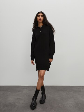 EDITED Knitted dress 'Larina' in Black: front