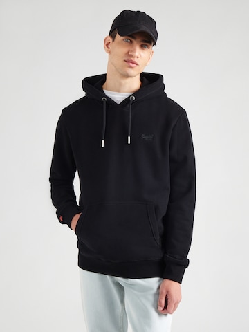 Superdry Μπλούζα φούτερ 'Essential' σε μαύρο: μπροστά