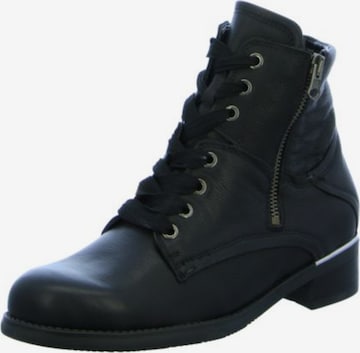 WALDLÄUFER Lace-Up Ankle Boots in Black: front