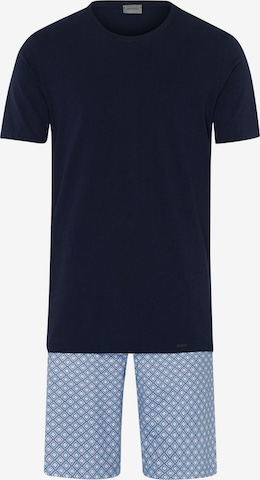 Hanro Pyjama kort ' Night & Day ' in Blauw: voorkant