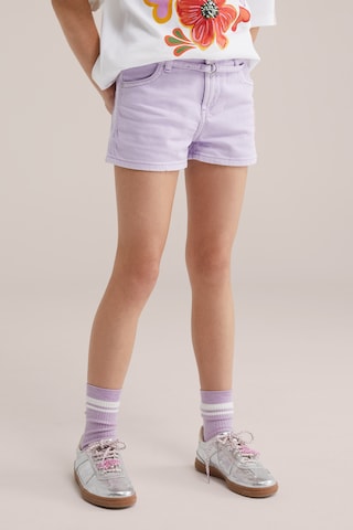 WE Fashion Slimfit Τζιν σε λιλά: μπροστά