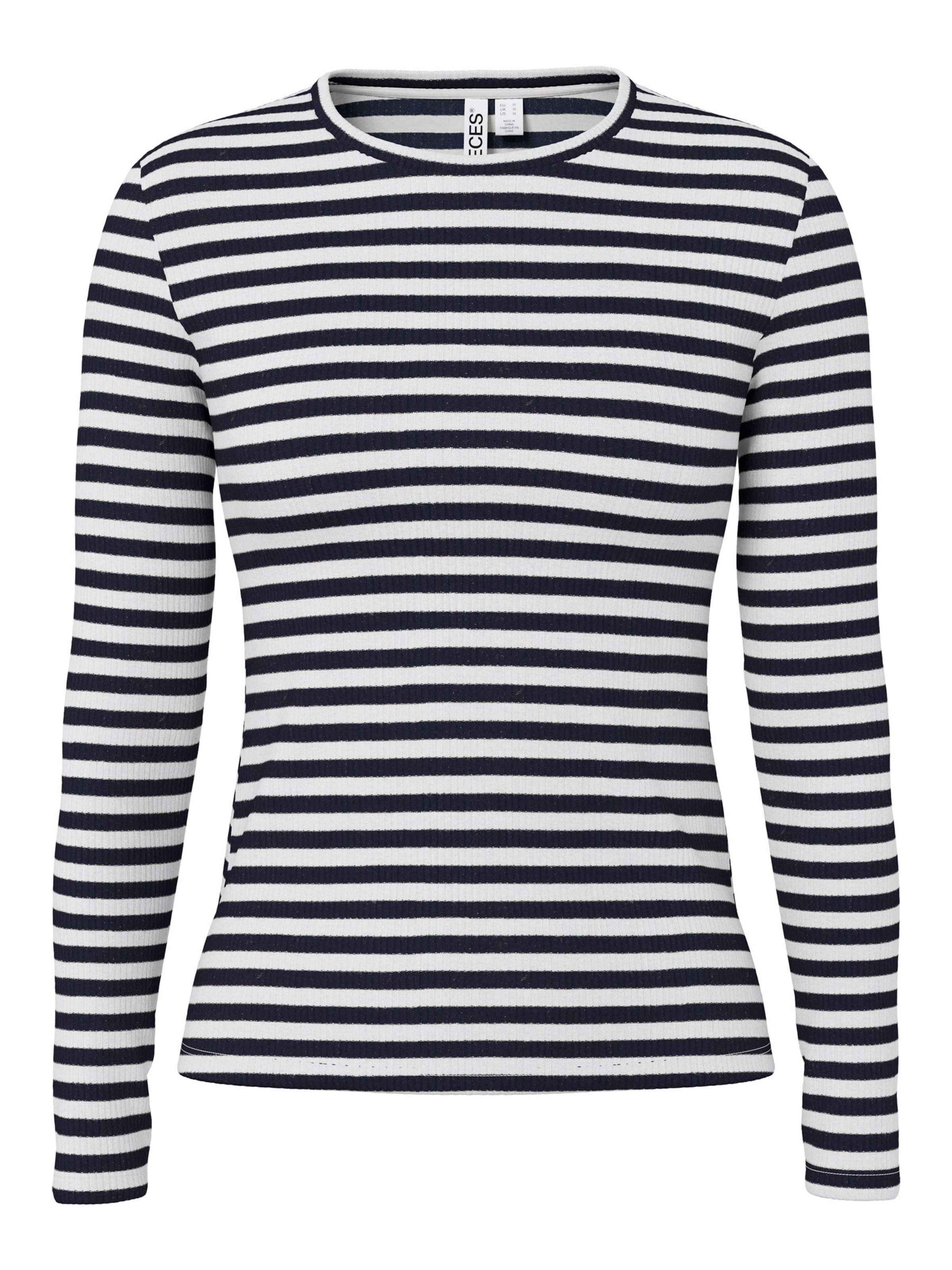 PIECES Shirt 'PCRUKA' in Black / White, Item view