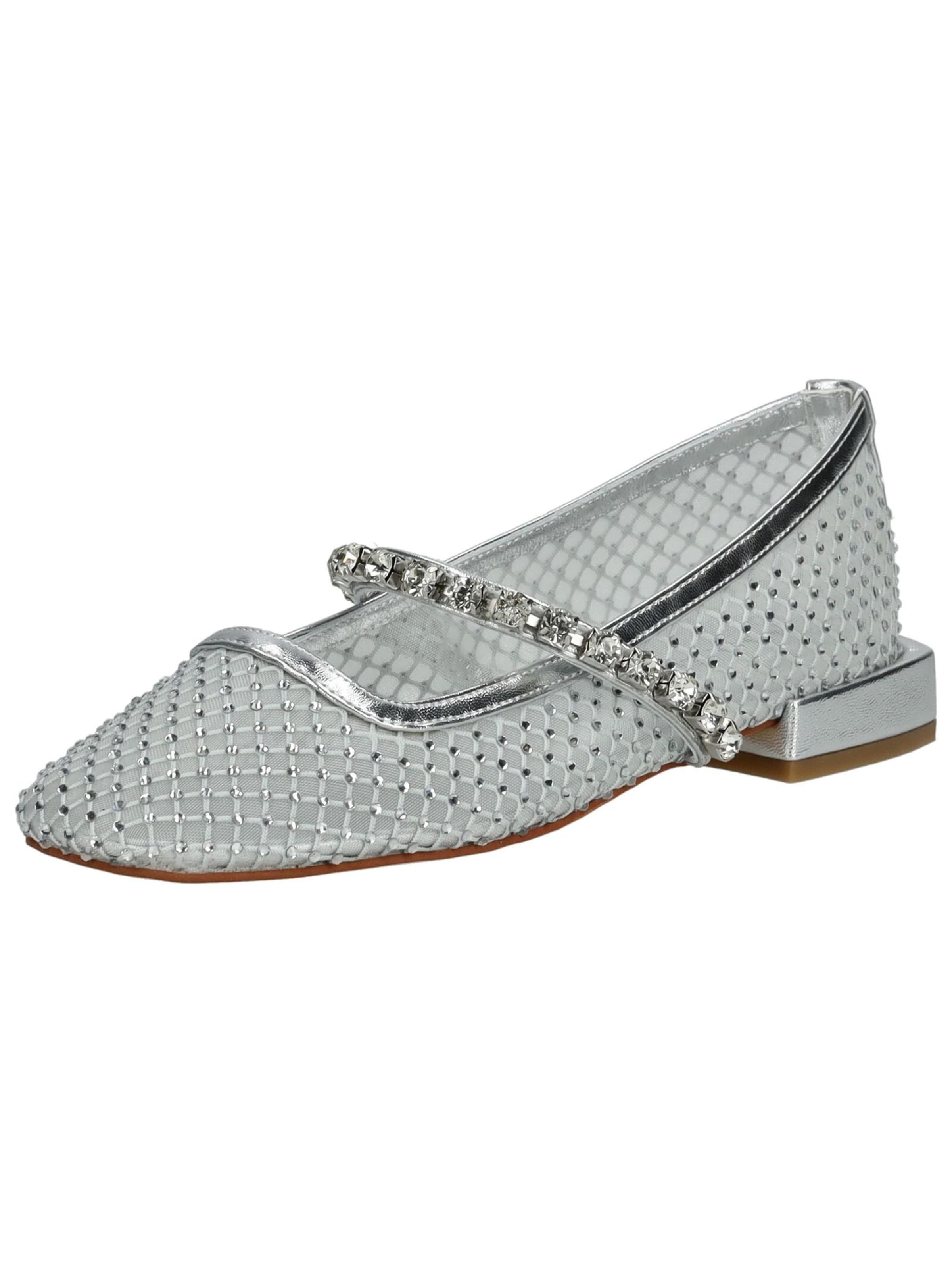 Ballerines à lanières Alma En Pena en argent : devant