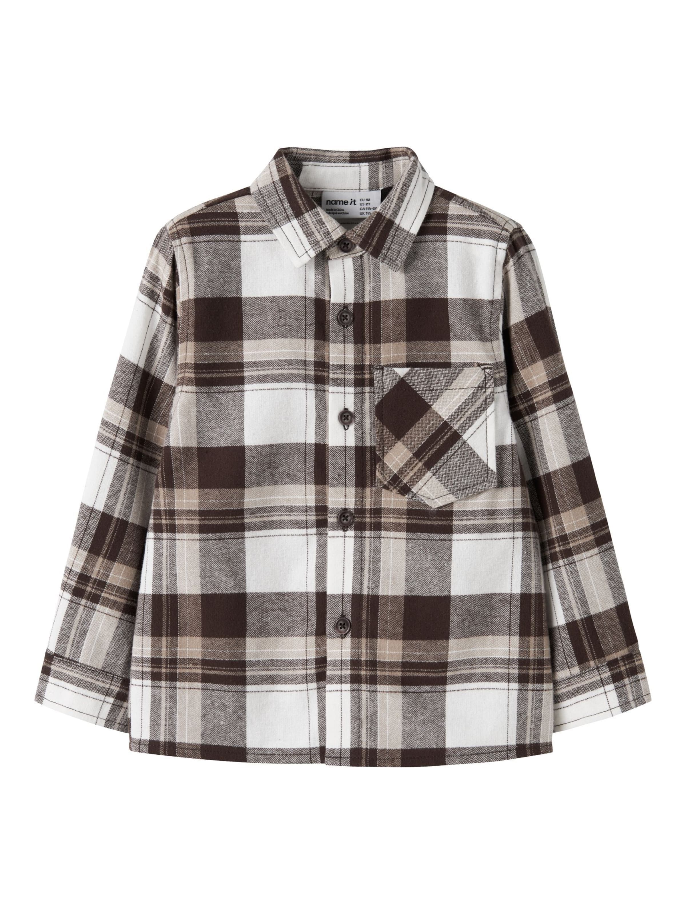 NAME IT Regular fit Button Up Shirt in Brown: front