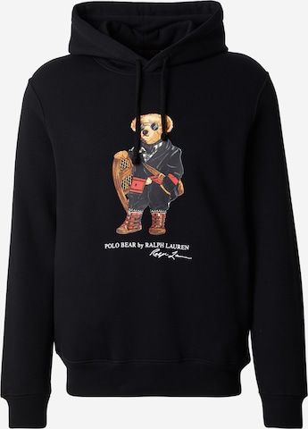 Polo Ralph LaurenSweater majica 'SEASONAL' - crna boja: prednji dio
