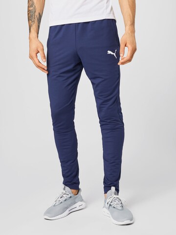 PUMA Slim fit Workout Pants in Blue: front