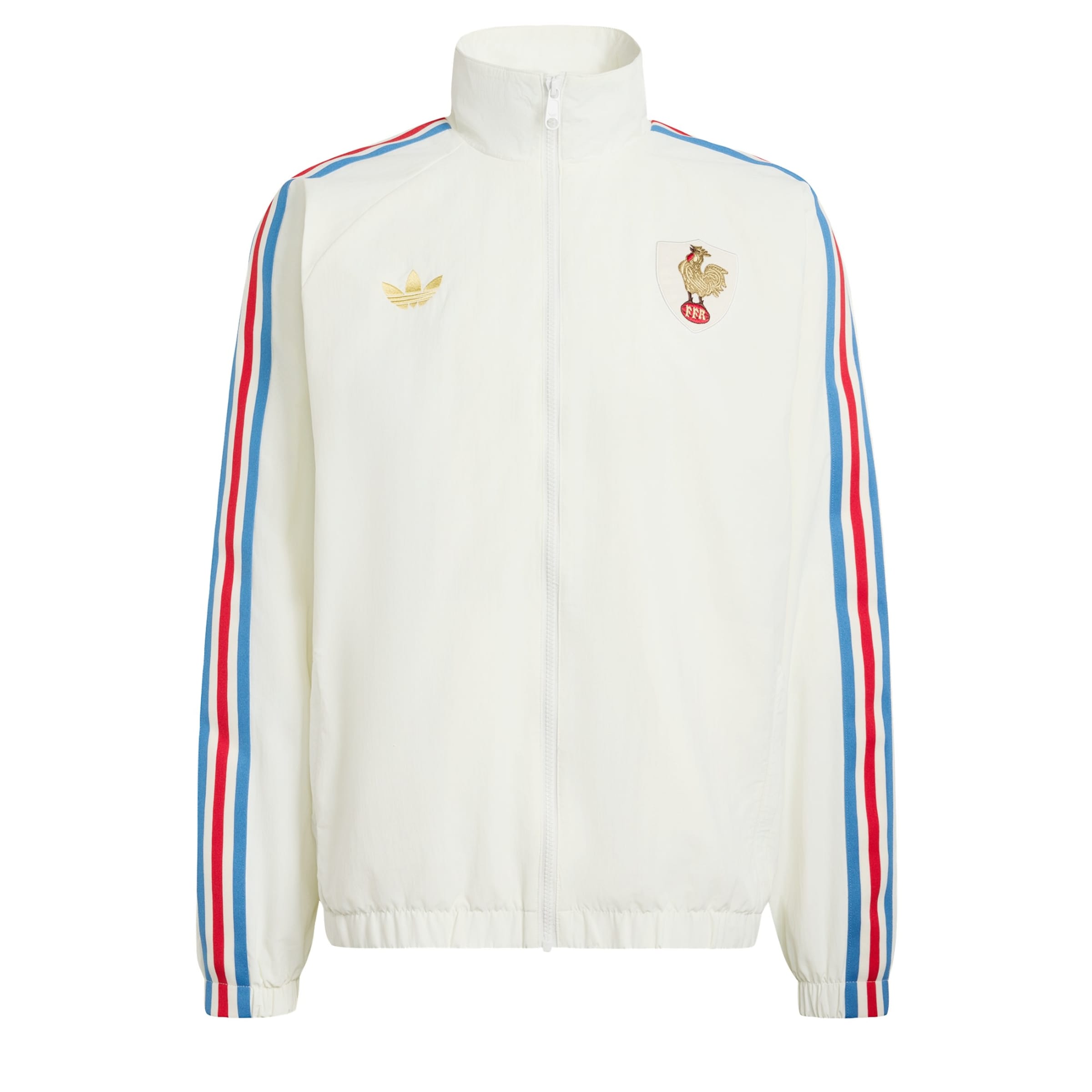 ADIDAS PERFORMANCE Sportjas 'Frankreich Rugby 120 Years Crunch Anthem' in Wit: voorkant