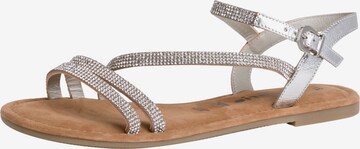 TAMARIS Páskové sandály – stříbrná: přední strana