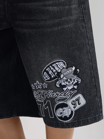 Wide leg Jeans de la Ed Hardy pe negru
