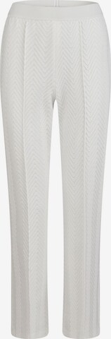 MARC AUREL Boot cut Pleat-Front Pants in White: front