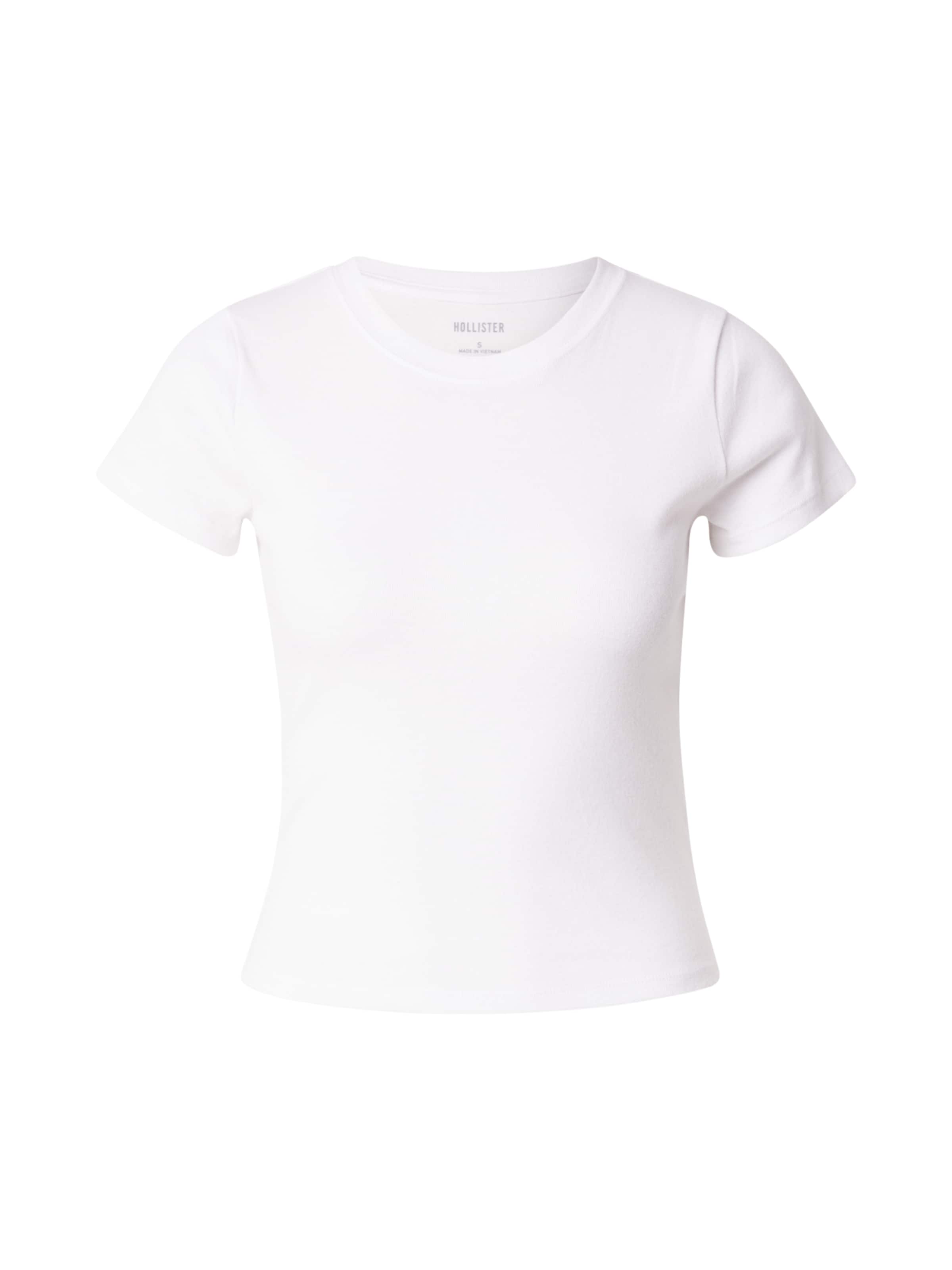 HOLLISTER Тениска в бяло: отпред