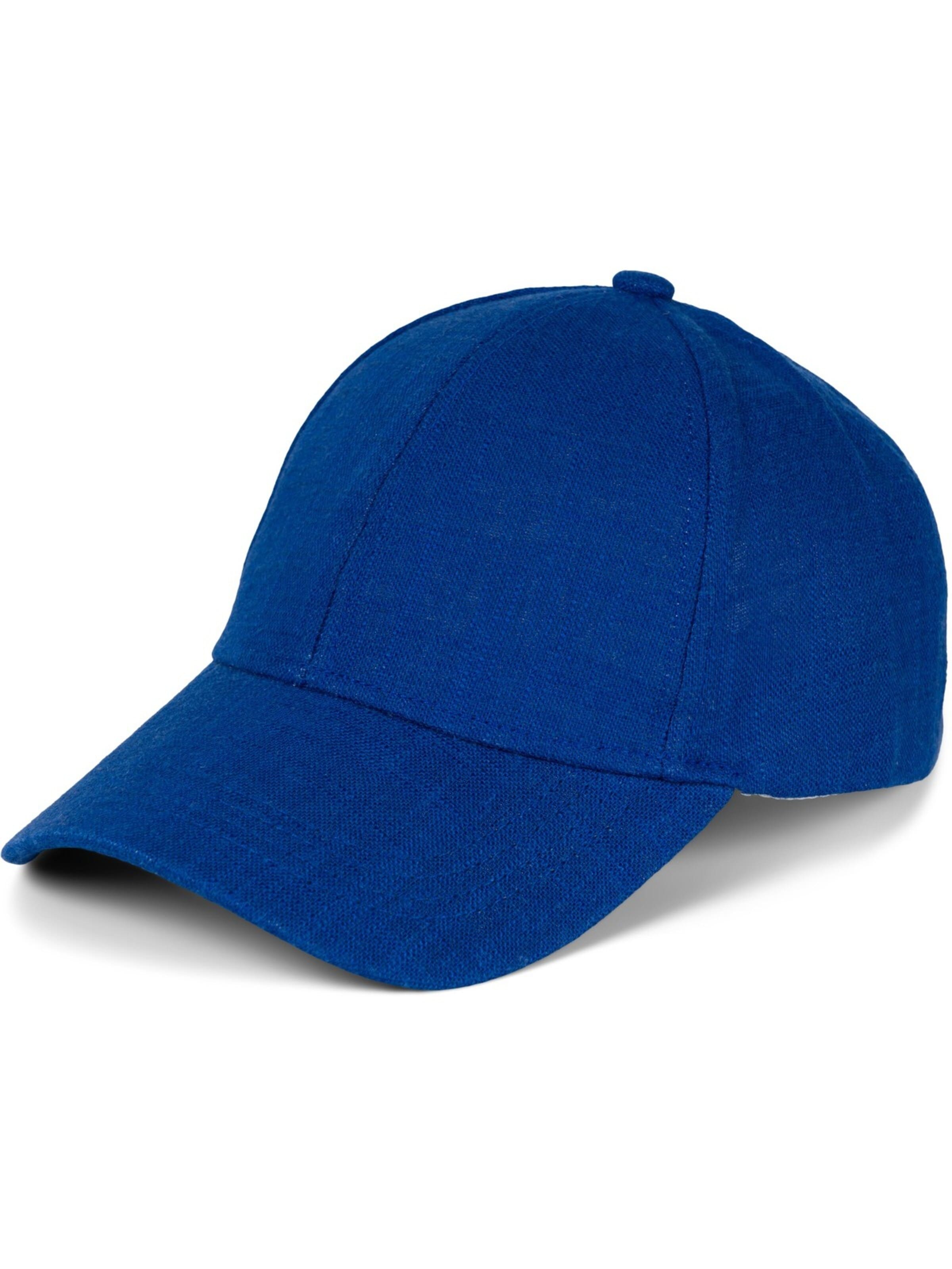 styleBREAKER Cap 'Leinen Baseball Cap'‌ in Blau: Vorderseite