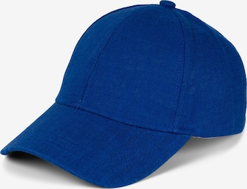 styleBREAKER Cap 'Leinen Baseball Cap' in Blau: Vorderseite