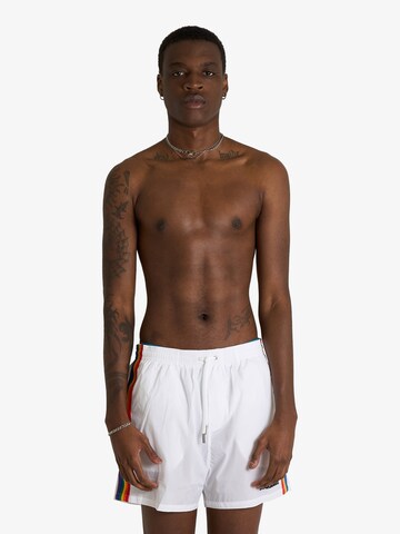 DSQUARED2 - Calções de banho em branco: frente