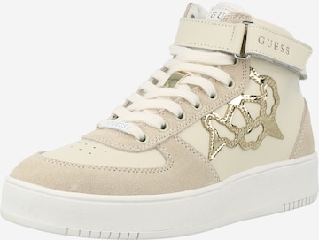 GUESS High-Top Sneakers in Beige: front