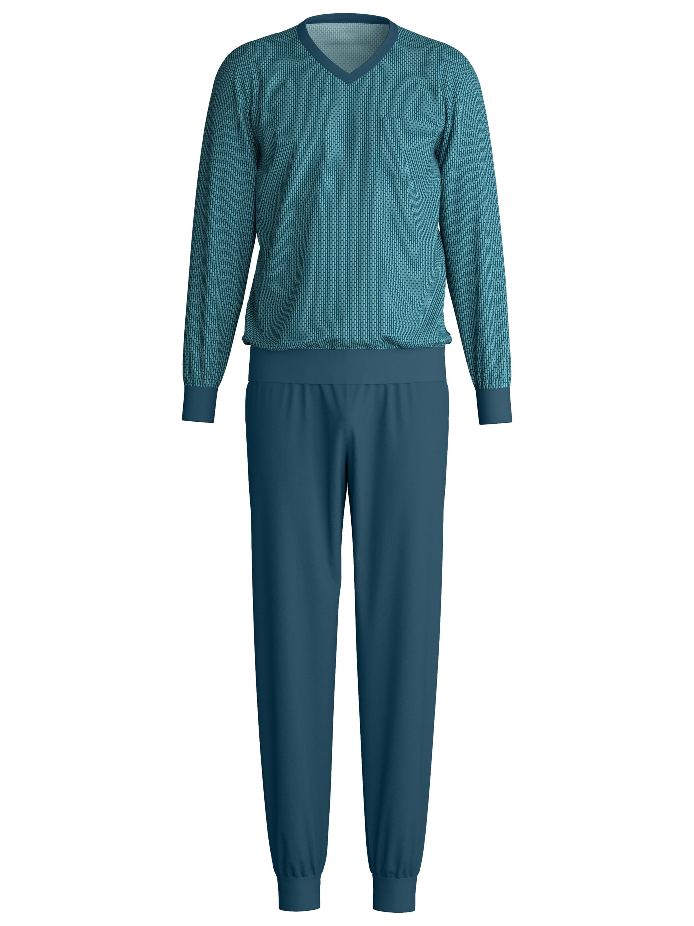CALIDA Pyjama lang 'Relax Streamline'‌‌‌‌‌ in Grün: Vorderseite