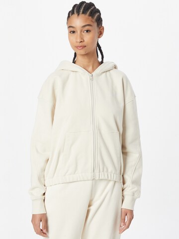 Calvin Klein Jeans Zip-Up Hoodie in White: front