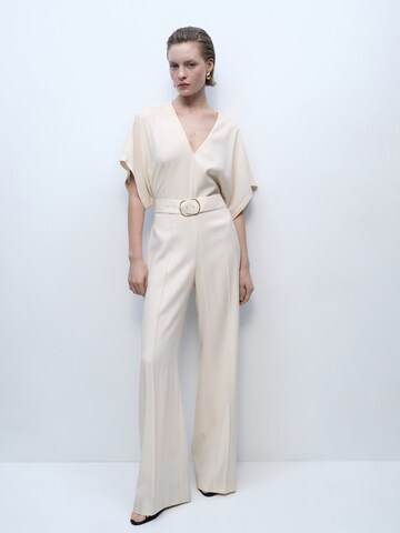 MANGO Jumpsuit 'Junny' i vit: framsida