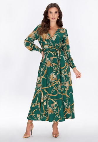 faina - Vestido em verde: frente